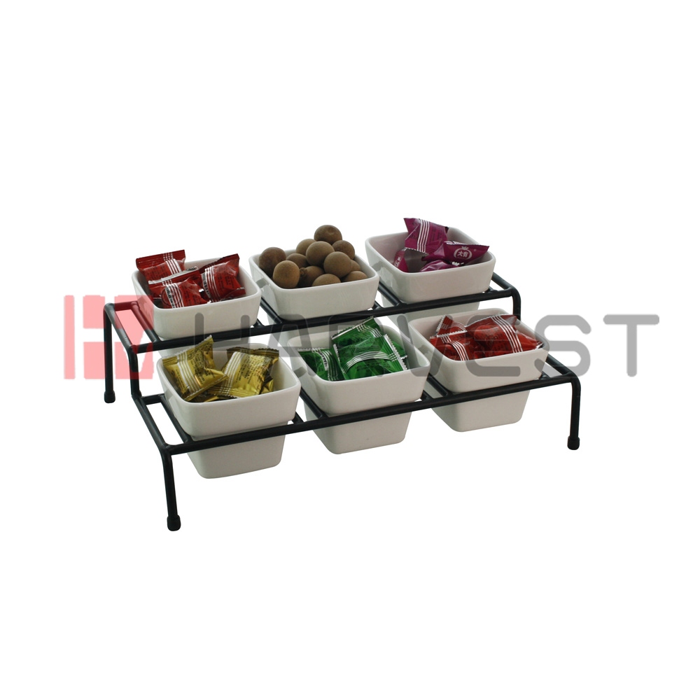 A11531  2-TIER FOOD STAND W/PORCELAIN BOWLS