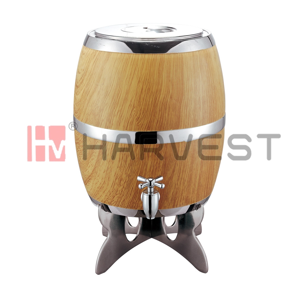 B10235-B10239  S/S DOUBLE WALL WINE BUCKET W/WOODEN COLOR OUTSIDE