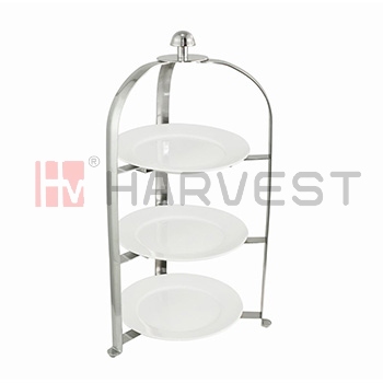 D17701-D17703 CAKE HOLDER W/PORCELIAN PLATES-3 TIER