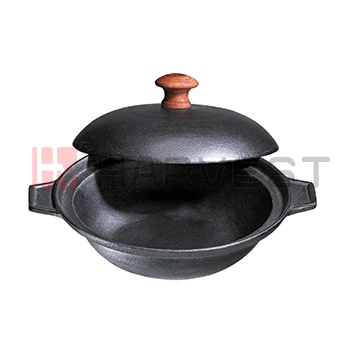 K10335-K10337 CAST IRON WOK WITH COVER