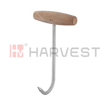 K19101 S/S HOOK WITH WOODEN HANDLE