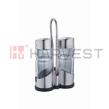 L12301 2PCS CRUET STAND SET(SALT+PEPPER)