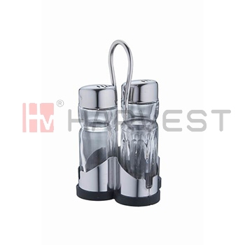 L12305 3PCS CRUET STAND SET(SALT+PEPPER+TOOTHPICKS)