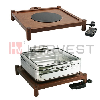 A11832 SAPELE WOODEN FOOD BASE WITH INDUCTION PLATE