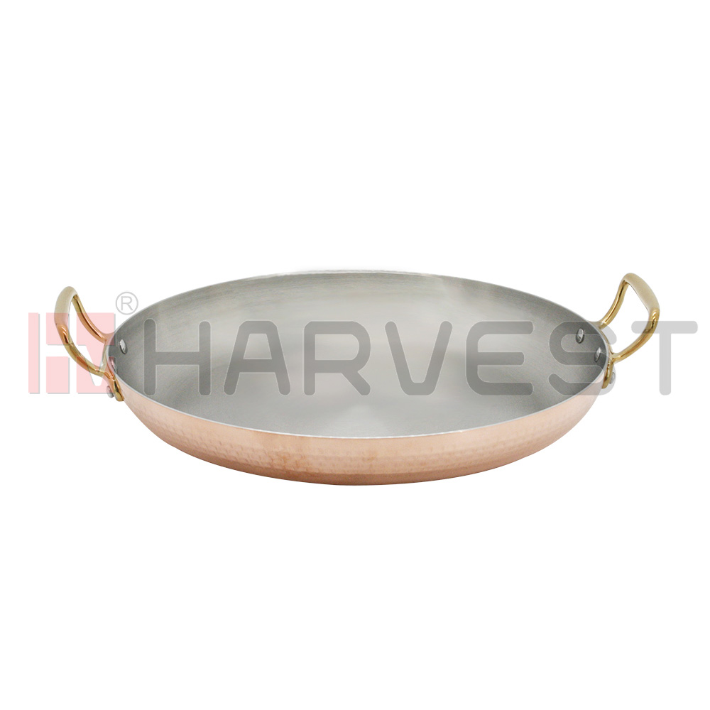 E11613 3-LAYERS COPPER GOLD FRYING PAN WITH TWO EARS