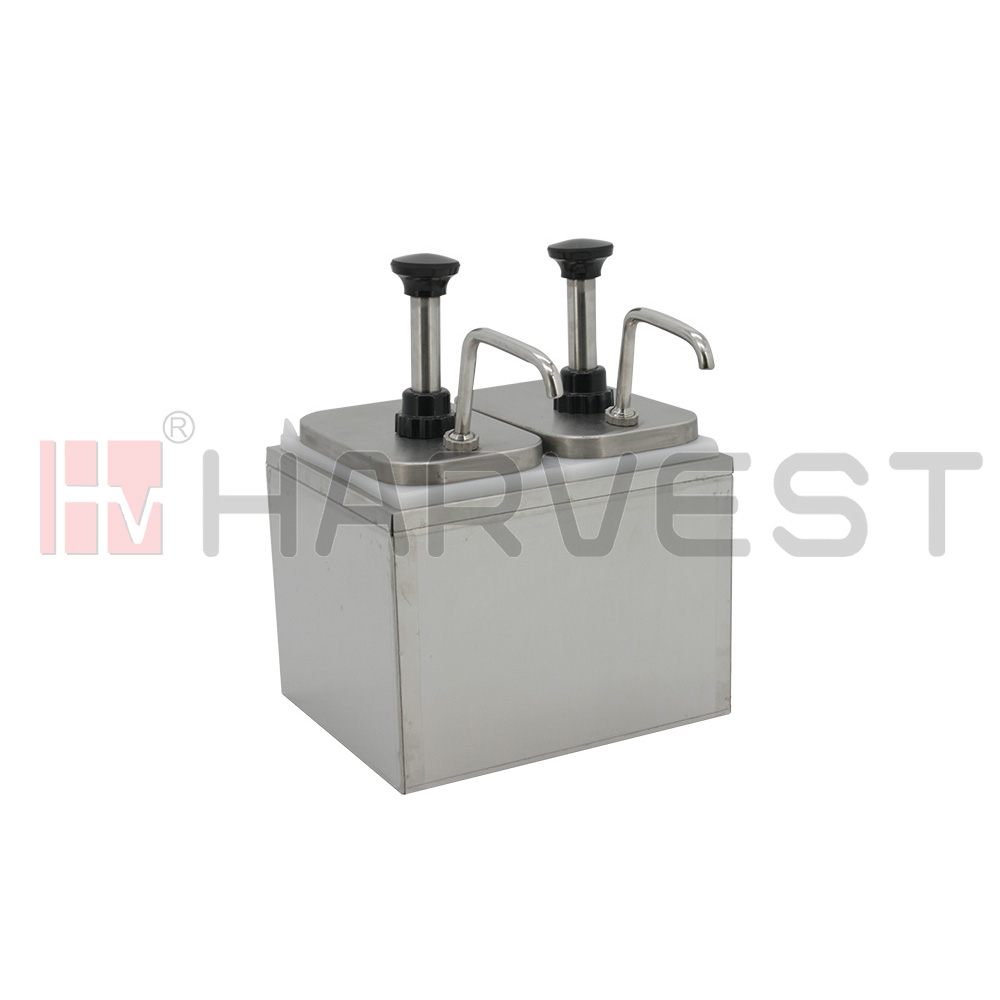 L16072 S/S SAUCE PUMP-2-HEAD WITH PLASTIC HOLDER