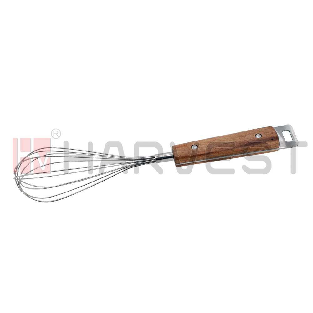 J10714 S/S EGG BEATER W/WOODEN HANDLE