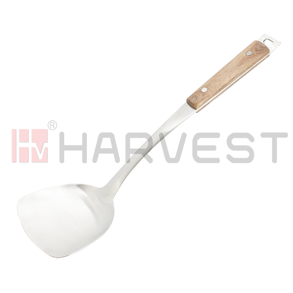 J10702 S/S FRY SHOVEL W/WOODEN HANDLE