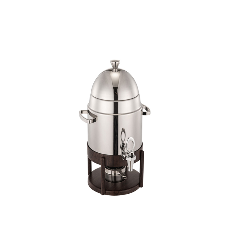 A12183W S/S COFFEE BUCKET W/WOOD GRAIN STAND