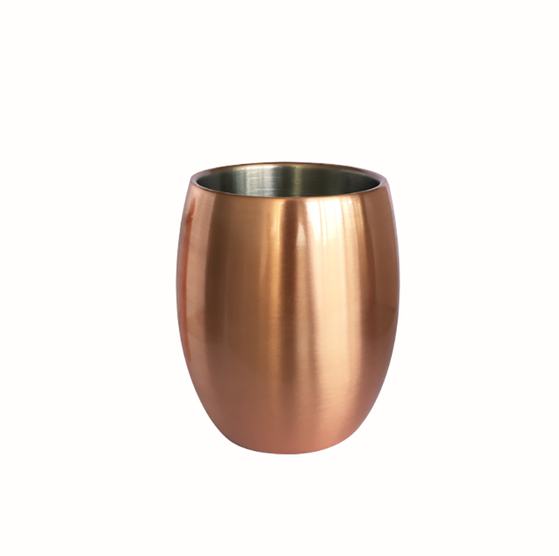 C13810C S/S DOUBLE WALL CUP-COPPER PLATED OUTSIDE