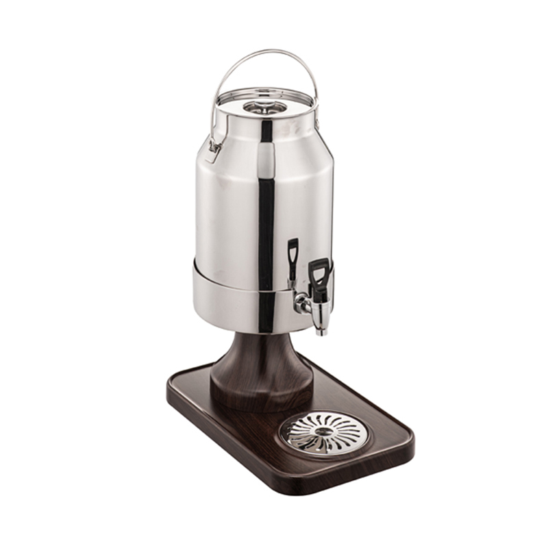 A12171W S/S MILK BUCKET W/WOOD GRAIN STAND