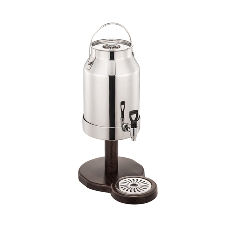A12172W S/S MILK BUCKET W/WOOD GRAIN STAND