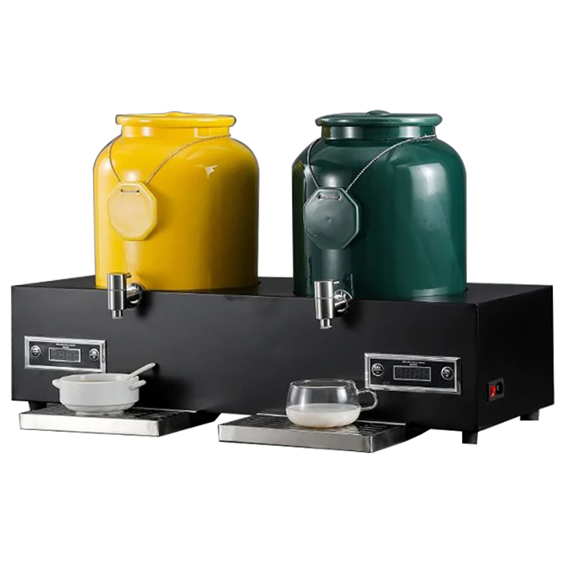 A12162 DOUBLE MILK DISPENSER W/ELECTRIC HEATING STAND -GREEN+yellow