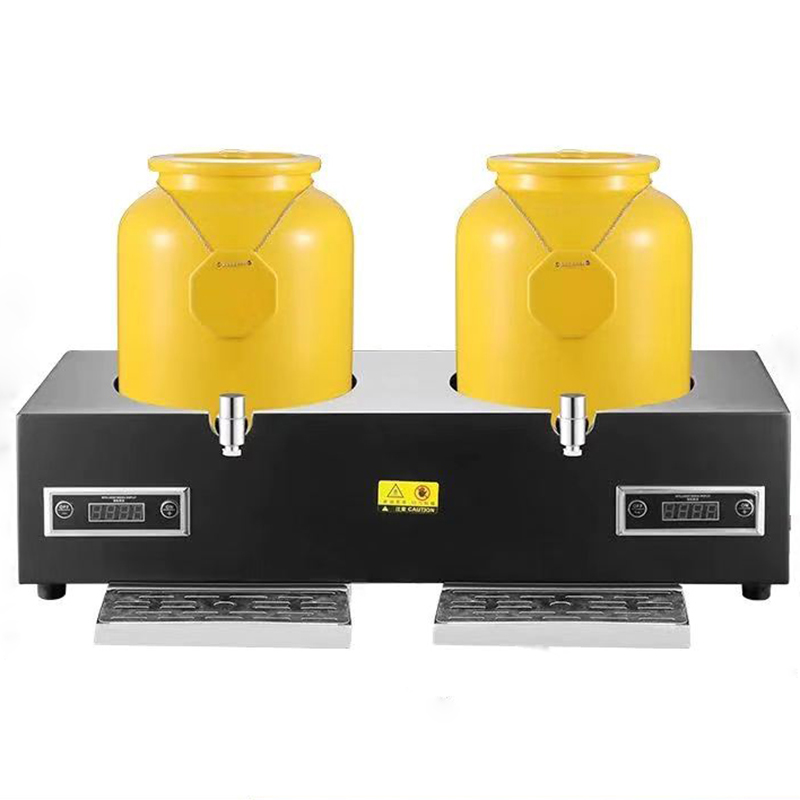 A12163 DOUBLE MILK DISPENSER W/ELECTRIC HEATING STAND -YELLOW+YELLOW