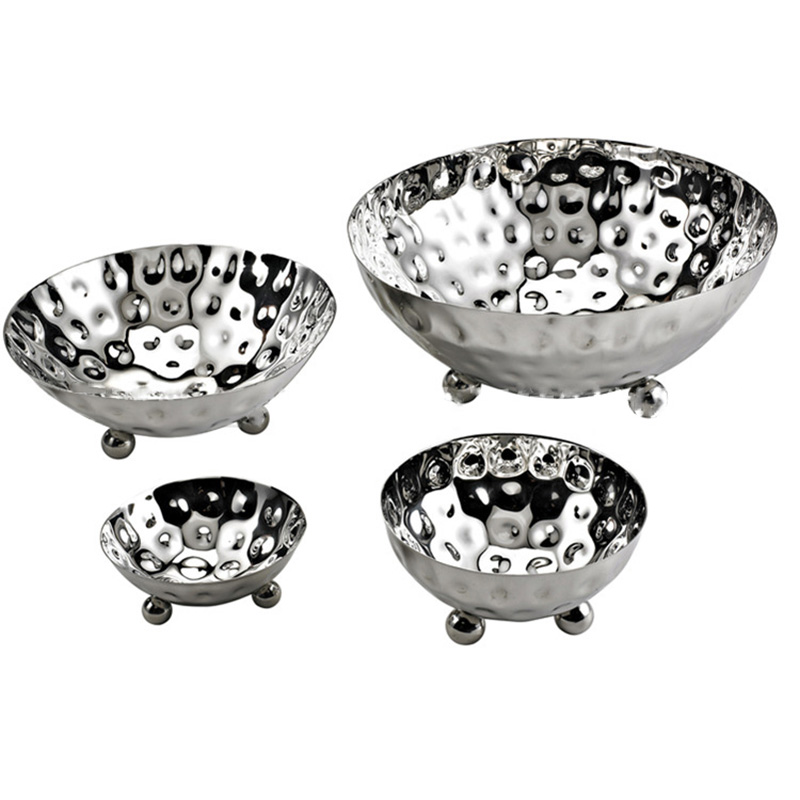 A14361-A14366 S/S ROUND FOOD BOWL WITH FEET