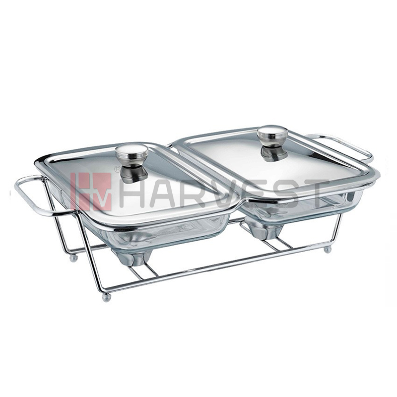 A20218   GLASS CHAFING DISH-ELLIPSE