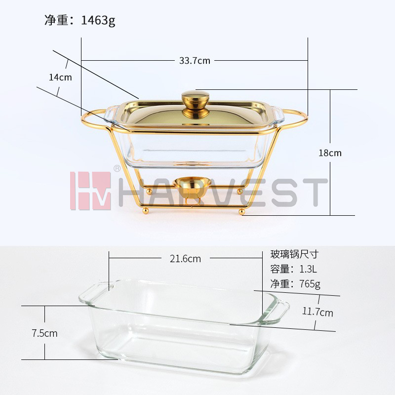 A20214G   GLASS CHAFING DISH-ELLIPSE