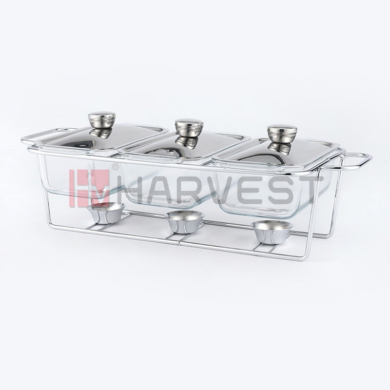 A20216   GLASS CHAFING DISH-ELLIPSE