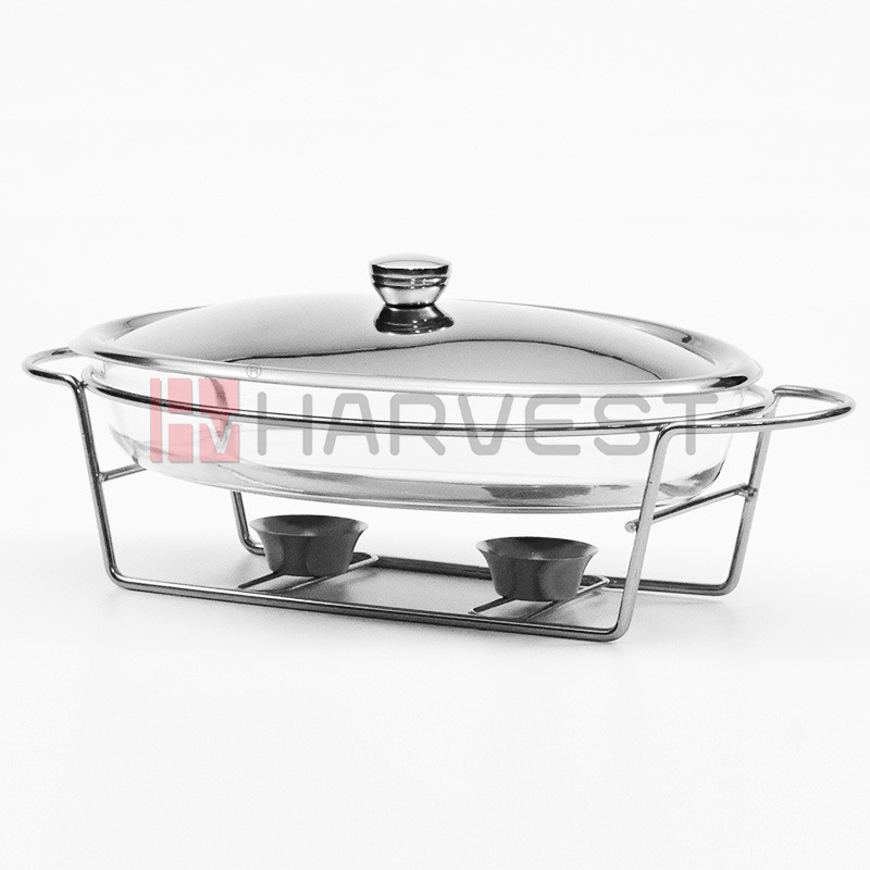 A20213   GLASS CHAFING DISH-ELLIPSE