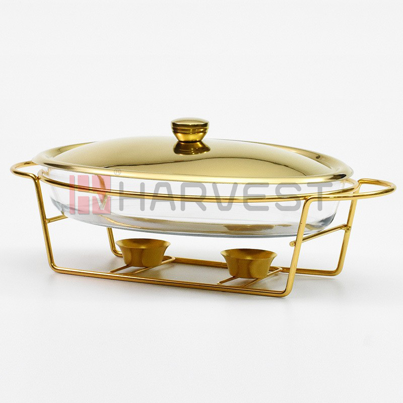 A20213G   GLASS CHAFING DISH-ELLIPSE