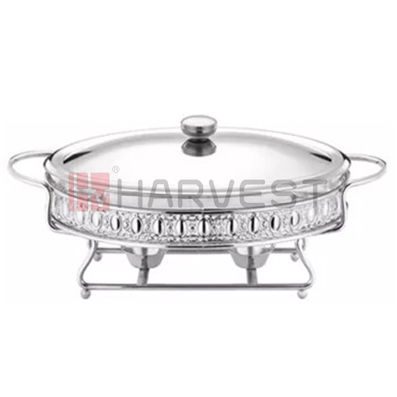 A20191 & A20192 & A20193   GLASS CHAFING DISH-ELLIPSE