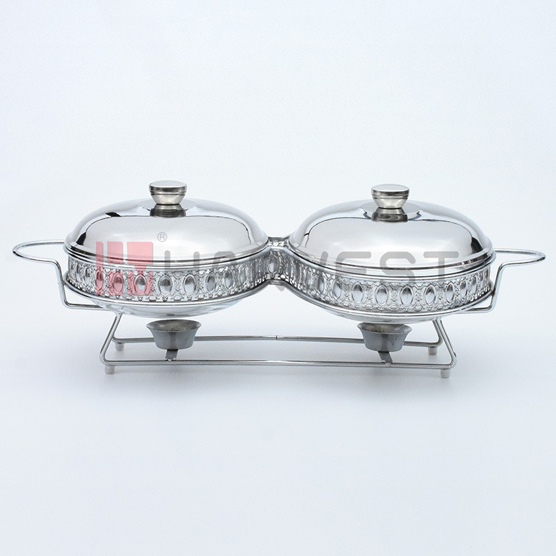 A20195 & A20196   GLASS CHAFING DISH-ELLIPSE