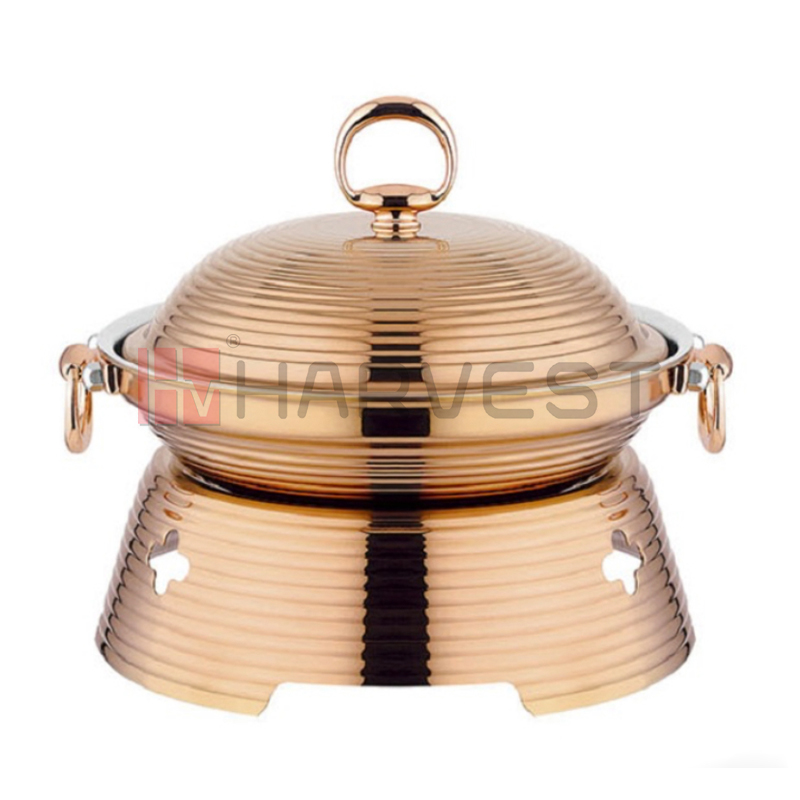 A10700-A10705   3-LAYER STEEL FOOD WARMER SET W/GOLDEN COLOR