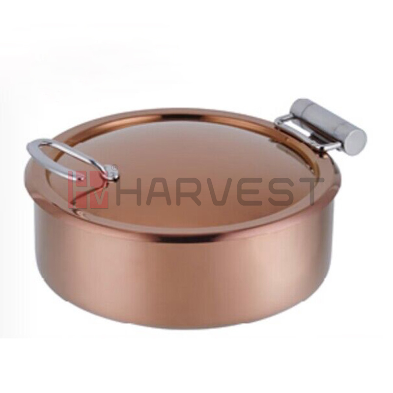 A10472G    THREE LAYER STEEL BUFFET POT(ROSE GOLD) 