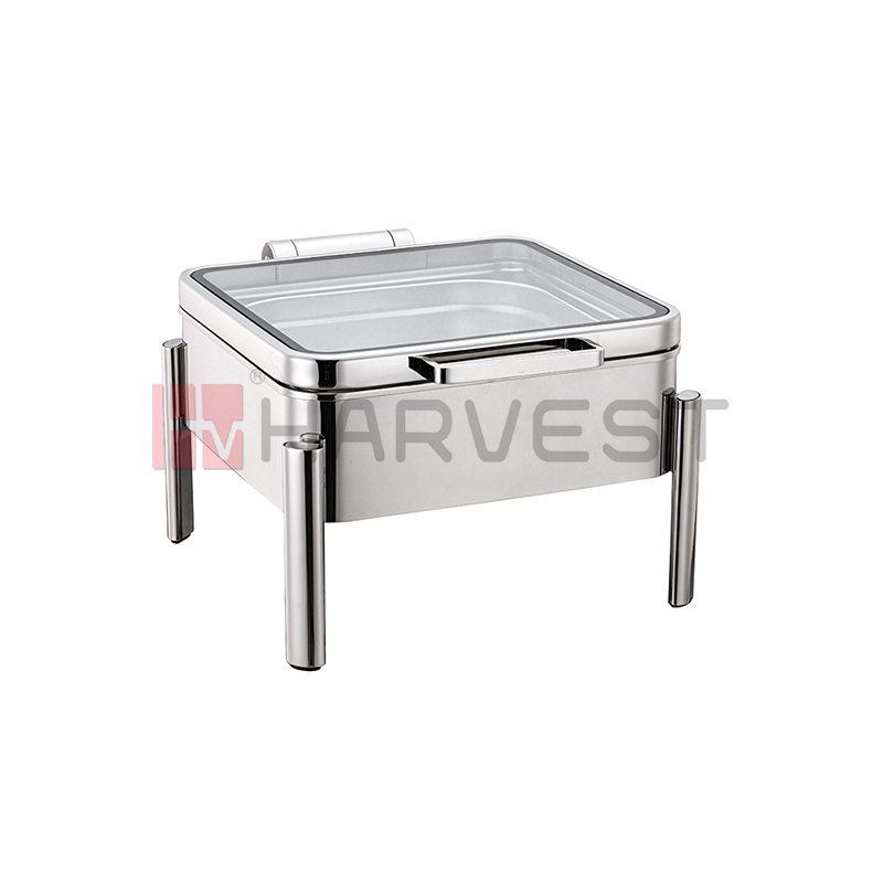 A10144    2/3 SIZE DAMPING HINGED INDUCTION CHAFING DISH W/GLASS WINDOWED LID