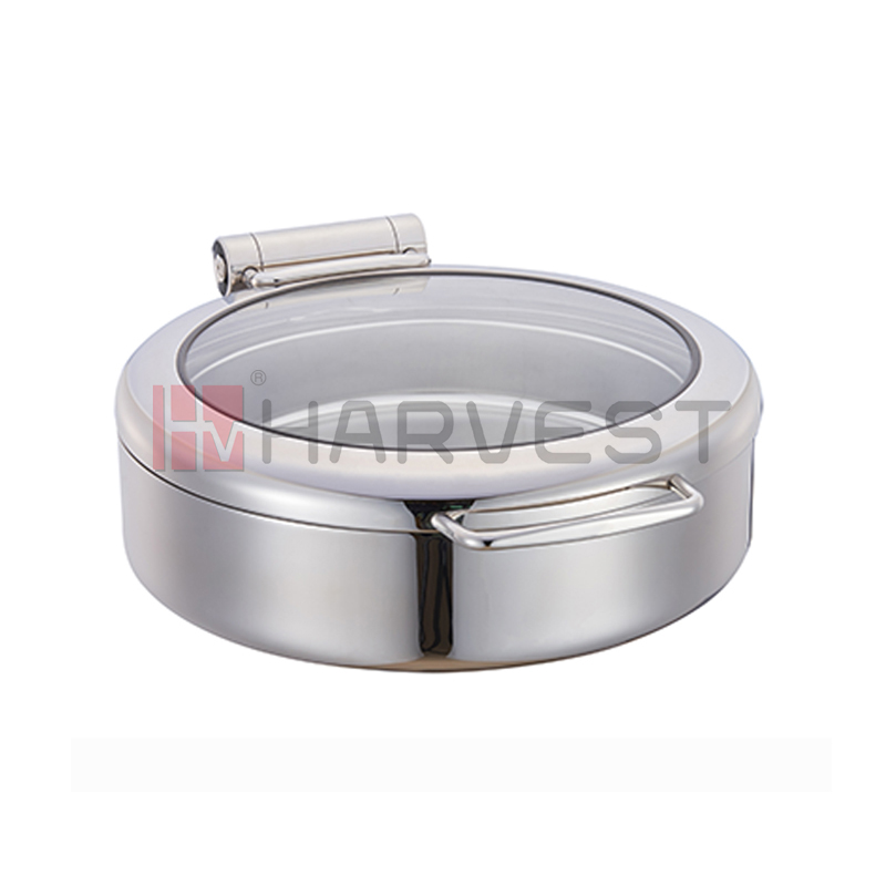 A10808A  A10810A  ROUND DAMPING HINGE INDUCTION CHAFER TOP W/GLASS WINDOW LID