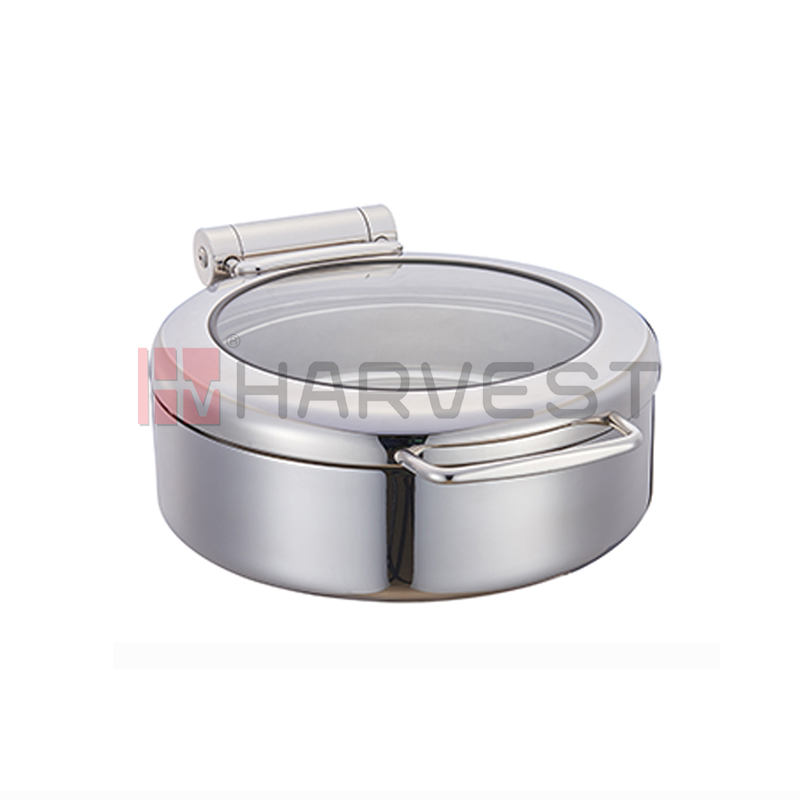 A10808A  A10810A  ROUND DAMPING HINGE INDUCTION CHAFER TOP W/GLASS WINDOW LID