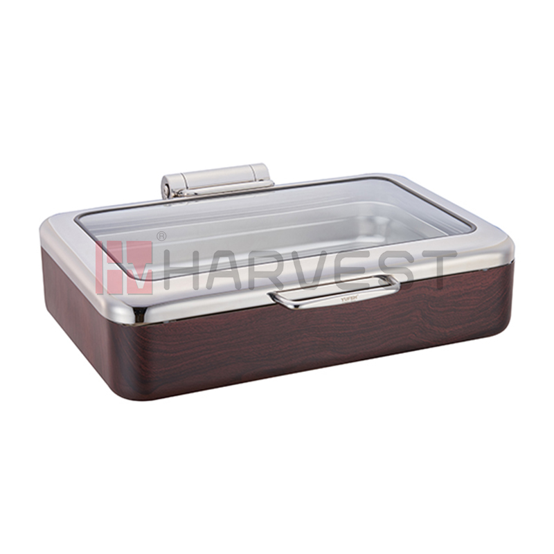 A10802AW FULL SIZE DAMPING HINGE INDUCTION CHAFER TOP W/GLASS WINDOW LID