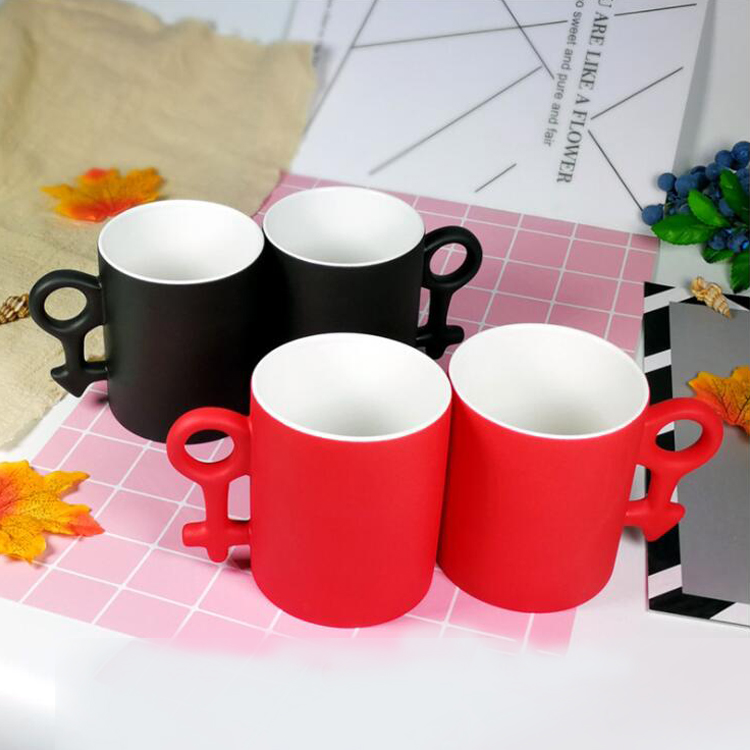 LOVE Shape Handled Couple Color Changing Mugs
