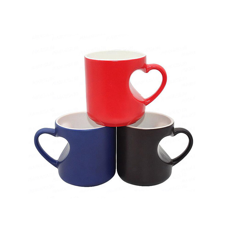 Heart Shape Handlen Color Changing Mugs