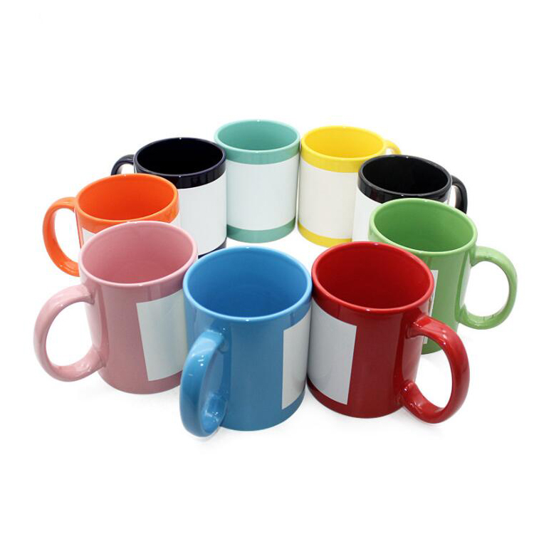 Sublimation Fluorescent Color Mug with White Patch