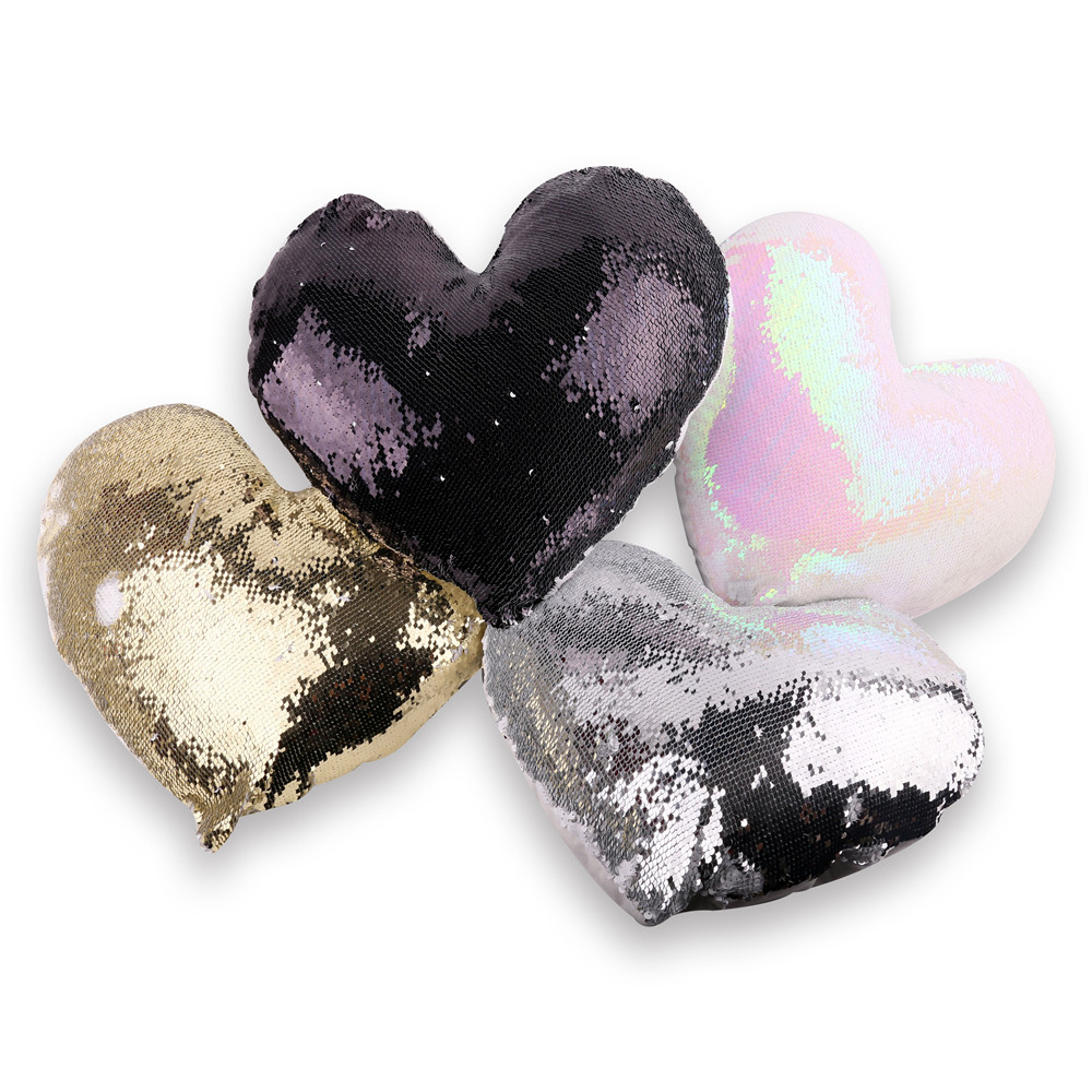 Blank Sequin Pillow Cover(Heart)