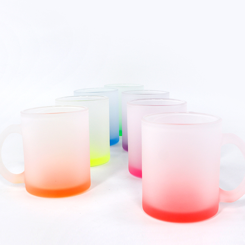 Sublimation 11oz Gradient Frosted Glass Mug