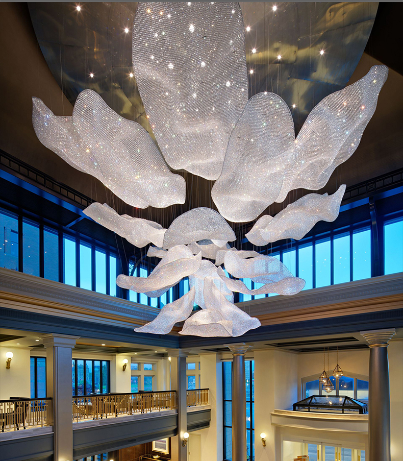 Modern design ballroom hotel lobby hall decoration lighting crystal ceiling chandelier CPL-11