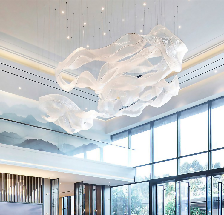 Contemporary style indoor decoration lighting villa hotel lobby clear glass led chandelier CPL-16