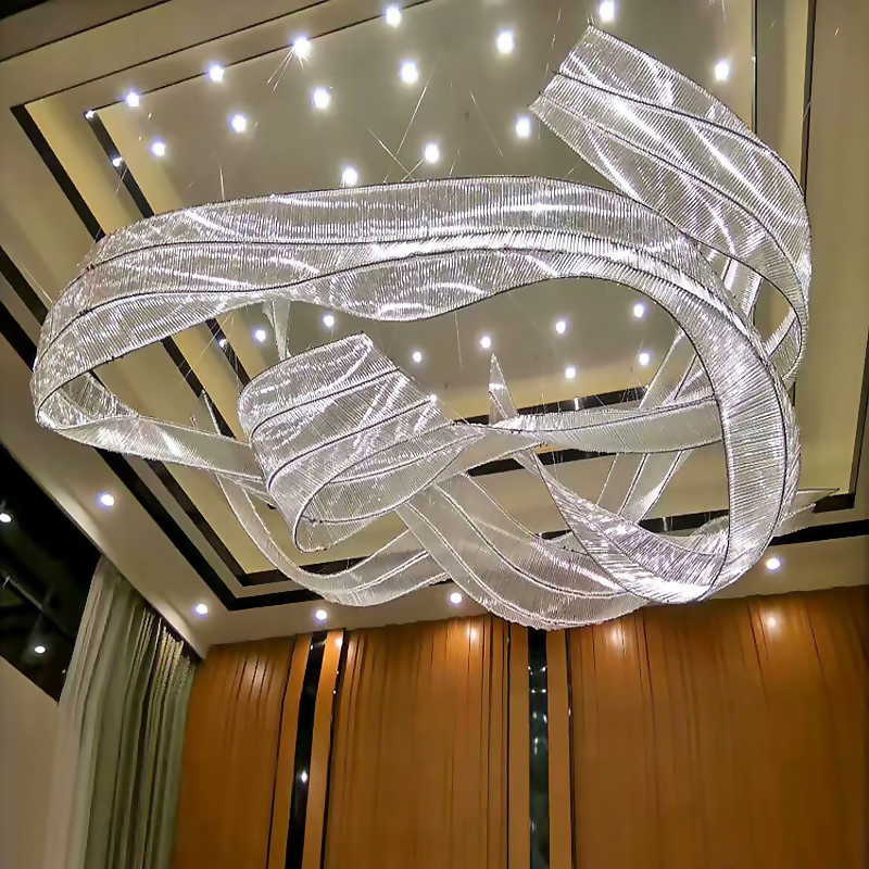 Contemporary style indoor decoration lighting villa hotel lobby clear glass led chandelier CPL-16