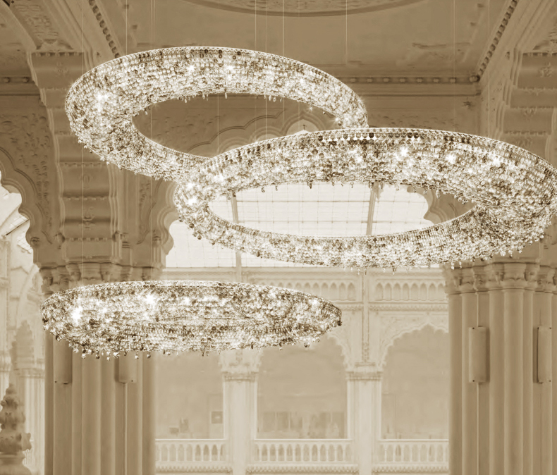 Custom hotel lobby hall large decoration project hanging lighting crystal led chandelier CPL-19