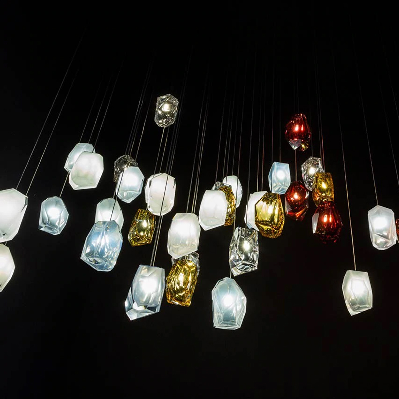 Professional quality custom indoor decoration lighting colorful glass led chandelier CPL-25