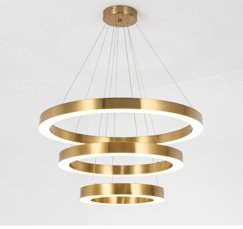 manufacturing indoor decoration project chandelier stainless steel ring pendant light CPL-27