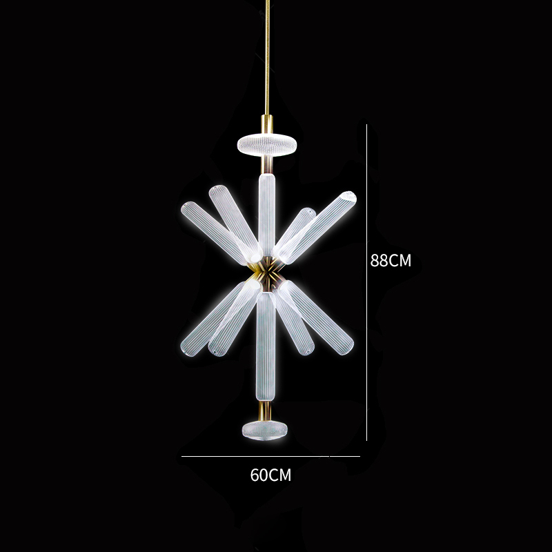 Modern style indoor decoration villa hotel lobby clear glass led chandelier pendant light CPL-43