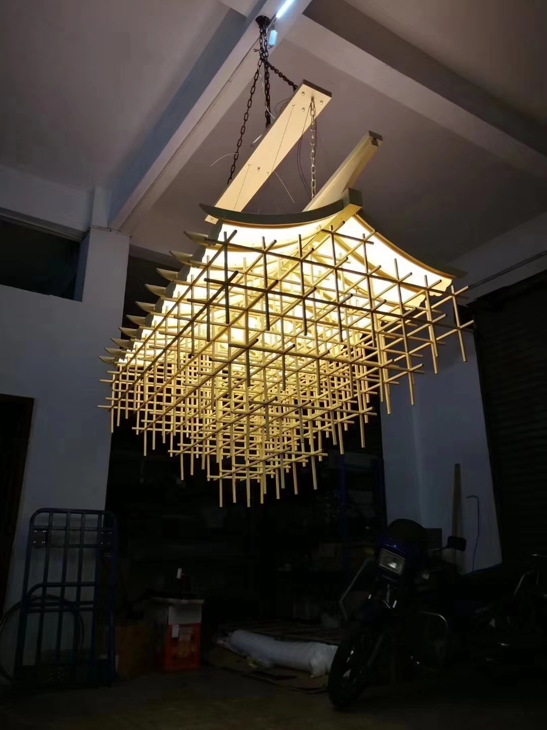 Unique design lobby decoration antique roof large professional pendant lamp CPL-02