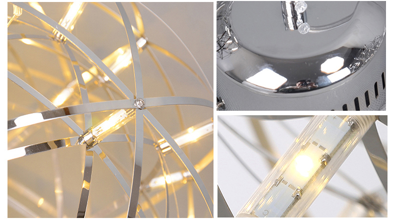 Modern hotel ceiling decoration Round ball Stainless steel Custom chandelier pendant light CPL-05