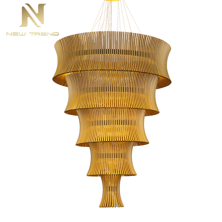 Good quality indoor hotel lobby villa decoration lighting custom large project ledchandelier PMU8785