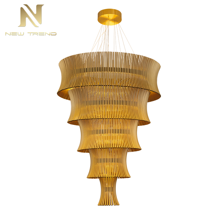 Good quality indoor hotel lobby villa decoration lighting custom large project ledchandelier PMU8785