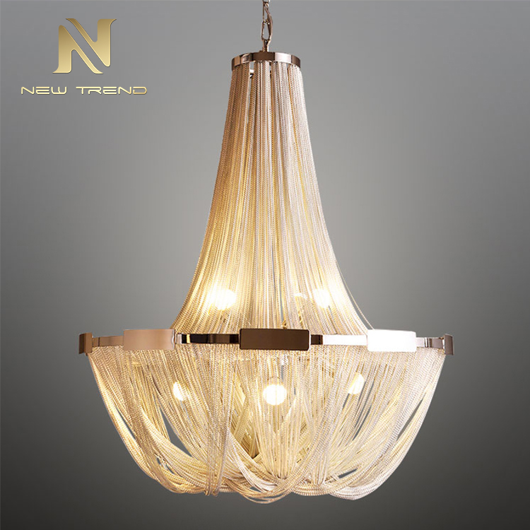 aluminum chain luxury decoration indoor living room restaurant metal modern led pendant DY8025