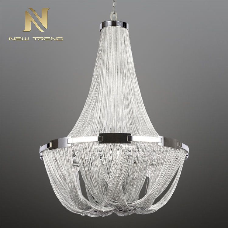 aluminum chain luxury decoration indoor living room restaurant metal modern led pendant DY8025